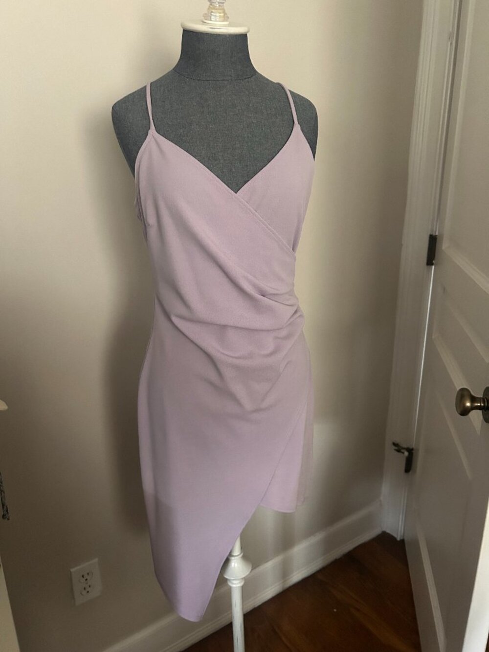 Lavender Ruched Cocktail Dress